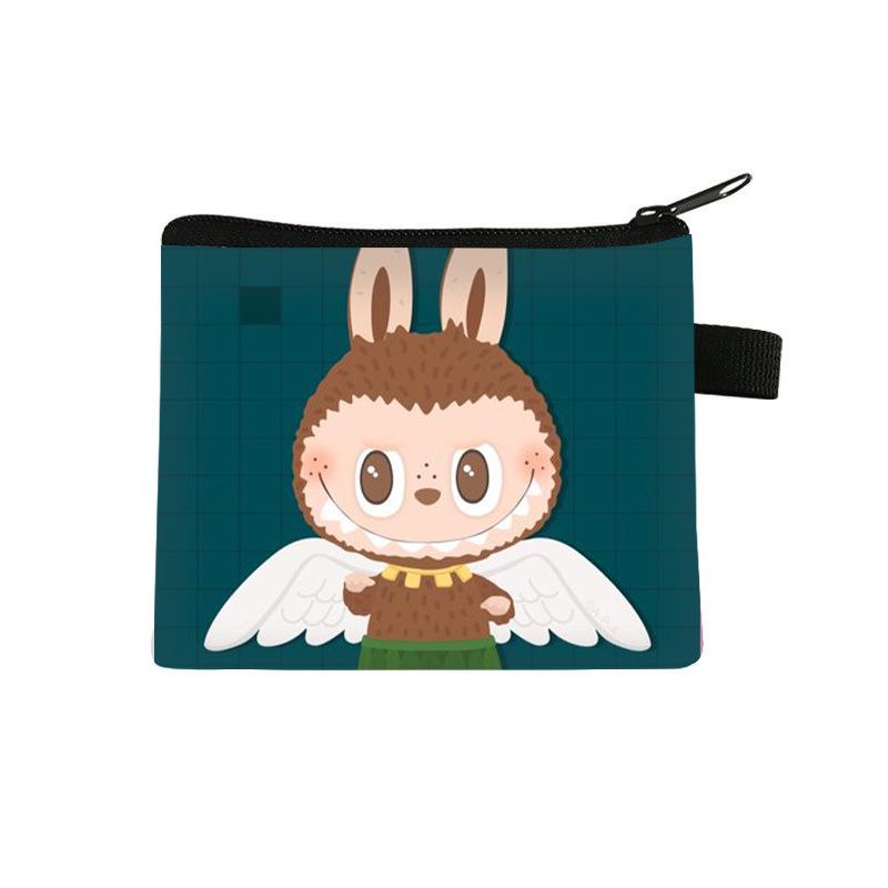 

Детский кошелек для монет Labubu, мультяшная сумка для хранения для мальчика и девочки, милая сумка большой вместимости