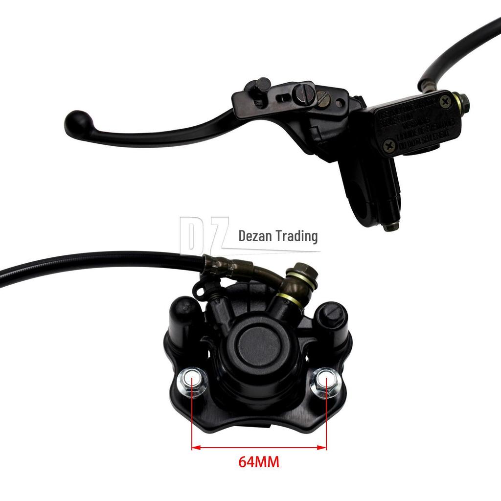 ATV Beach Car 110-125cc Rear Hand-Controlled Disc Brake Master Cylinder & Caliper Assembly with Brake Pads