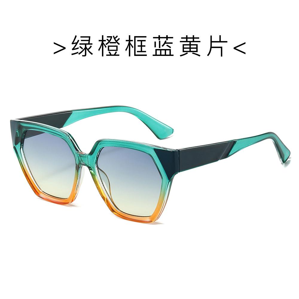 Ochelari Trend Ochelari de Soare Poligonali Femei Textură Potrivire Cromatică Ochelari de Soare Punct