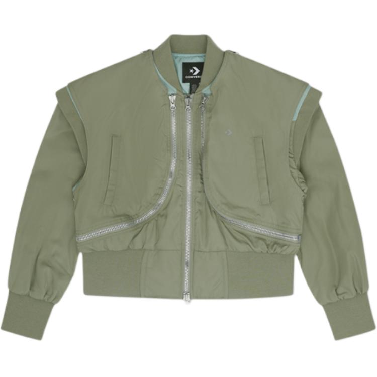 

New Converse Jackets Coats Women s Green 10027954-A02 M