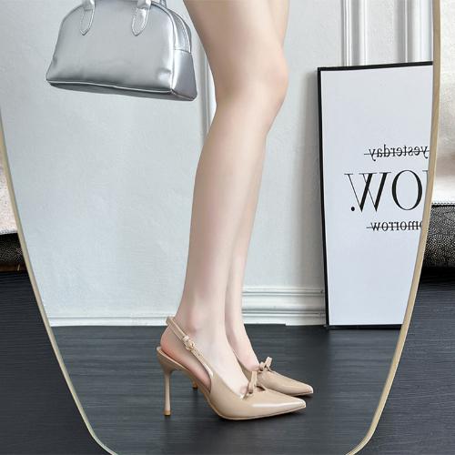 Fashion 2025 New Women's Pointed Toe High Heels Slip-On Slingback Patent Leather Pumps for Work & Casual Comfortable Office Shoes