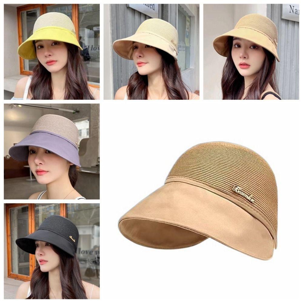 

Solid Color Sunshade Cap Wide Brim Bucket Sunhat Fashion Fisherman Cap Camping хакі