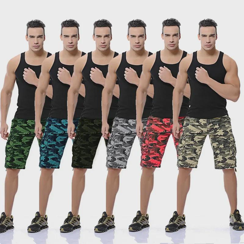 

2024 Men s Large Camouflage Multi-Pocket Loose Casual Shorts 40
