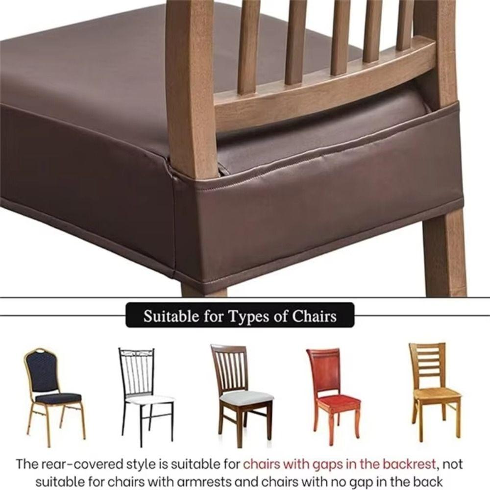 Square Shape Waterproof Seat Protectors PU Leather Elastic Chair Slipcover  Living Room
