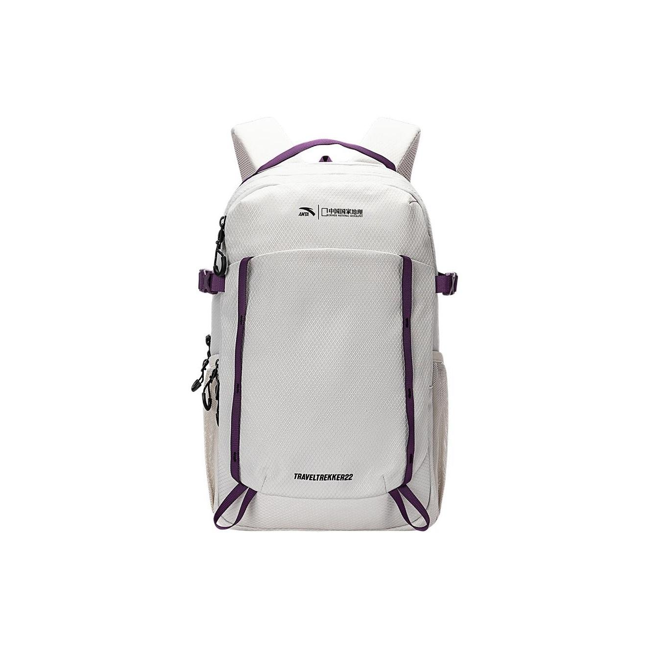 Anta TT22 Travel Large Capacity Fashion Versatile PU Backpack Unisex Backpack Stylish-Gray 192546163-6 Tone Gray,One Size