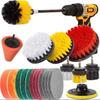 23 Pcs Brush Attachment Drill Set with Polishing Attachment Cordless Screwdriver for Car Rims Bathtub Sink Kitchen Wheels Grill