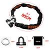 POSTEK Bike Lock Chain Lock Key Chain Padlock Length 900mm Square Chain Heavy Duty Extra Thick Chain Lock Black and (Diameter)10mm Anti-Theft (0.9m,