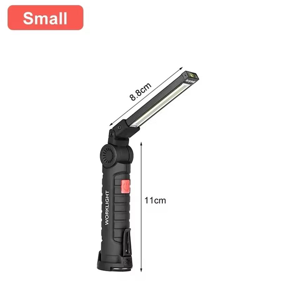 Powerful COB Flashlight Handheld Folding Lamp Camping Working Torch with Magnet Car Inspection Outdoor Red Warning Flash Lights