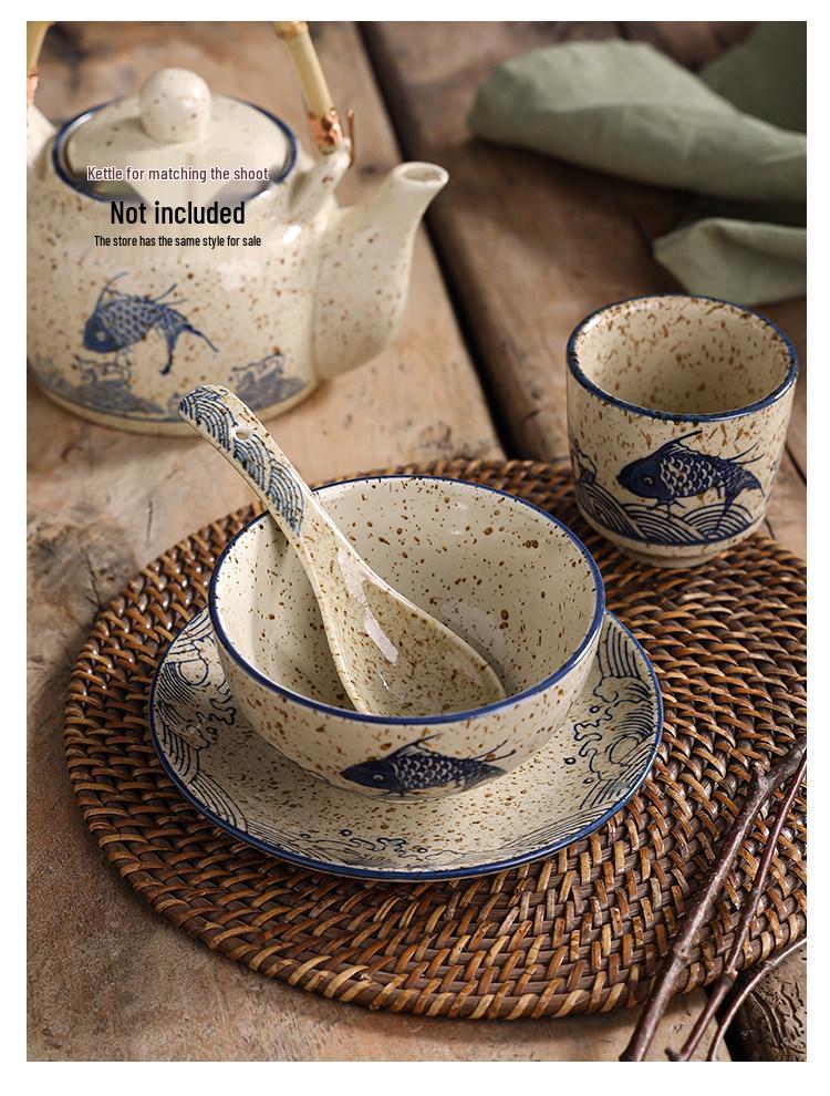 Hand-Painted Retro 6-Inch Round Ceramic Plate - Bone Dish, Spittoon, Tea Snack, Dried Fruit, Small Snack, Pastry Plate.