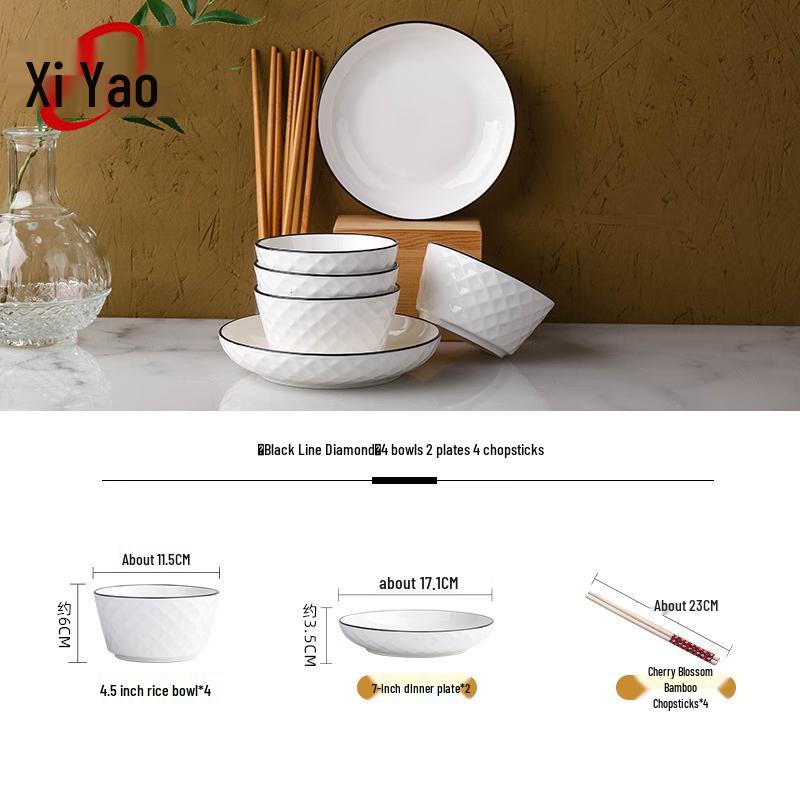 Xiyao New Diamond Ceramic Dinnerware Set