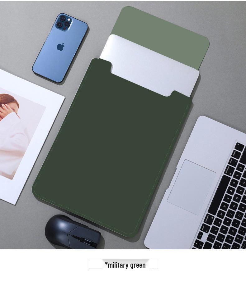Thin, Wear-Resistant Leather Laptop Stand Sleeve & iPad Storage Case