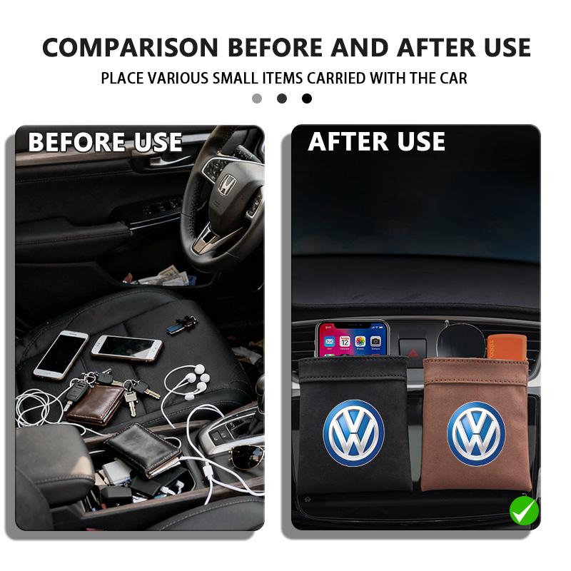 Valve Stems Caps For Volkswagen VW Car Air Outlet Storage Bag Dashboard Tidying Organizer Box Golf 4 5 6 7 Polo Jetta Sagitar Ma