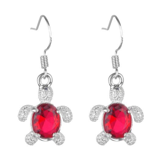 1 Pair Hook Earrings Turtle Shape Drop Earrings красный
