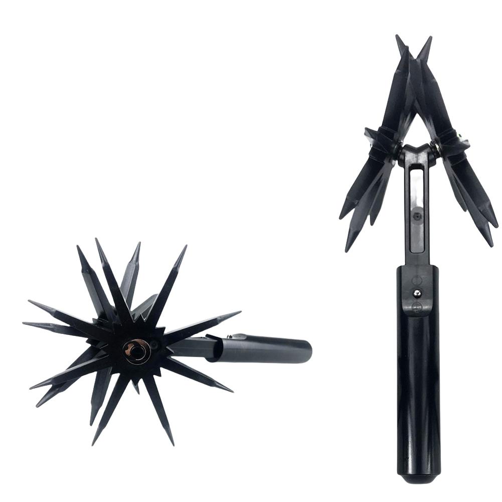 2 in 1 Garden Rotary Cultivator Lawn Loosening Rotary Tiller Soil Tiller Aerator Lawn Tool for Reseeding Grass Soil Mixing
