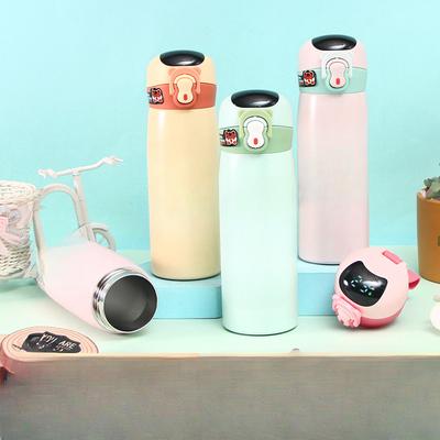 Acciaio Inossidabile 316 Tazza a Forma di Pisello Cartone Animato Studente Portatile Termos Intelligente Temperatura Adorabile Vuoto Tazza a Molla