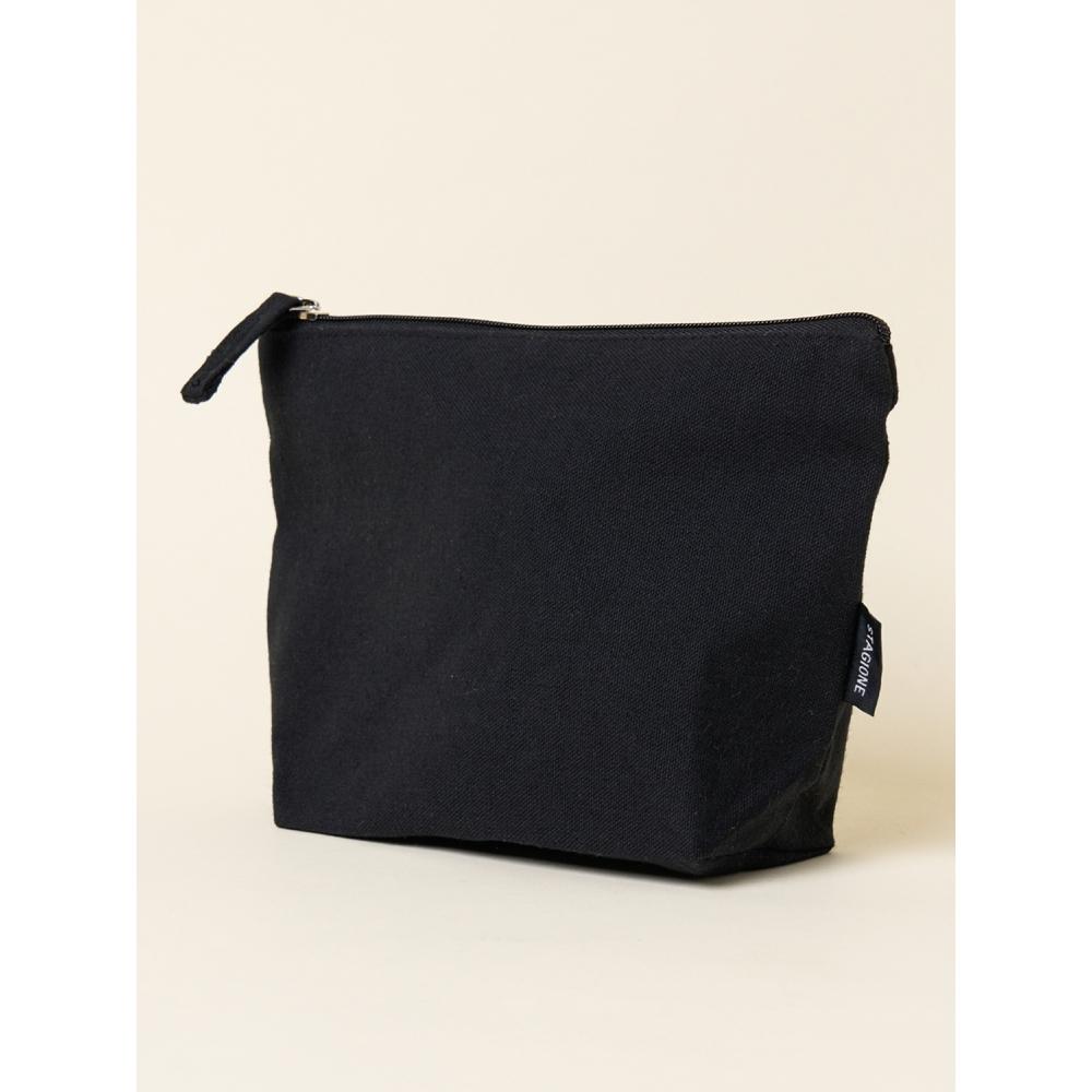 Daiso Plain Trapezoid Pouch Black