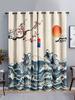 Gradual Change Landscape Chinese Curtains Sunshade Bedroom Curtains 3D Digital Printing Blackout Curtains