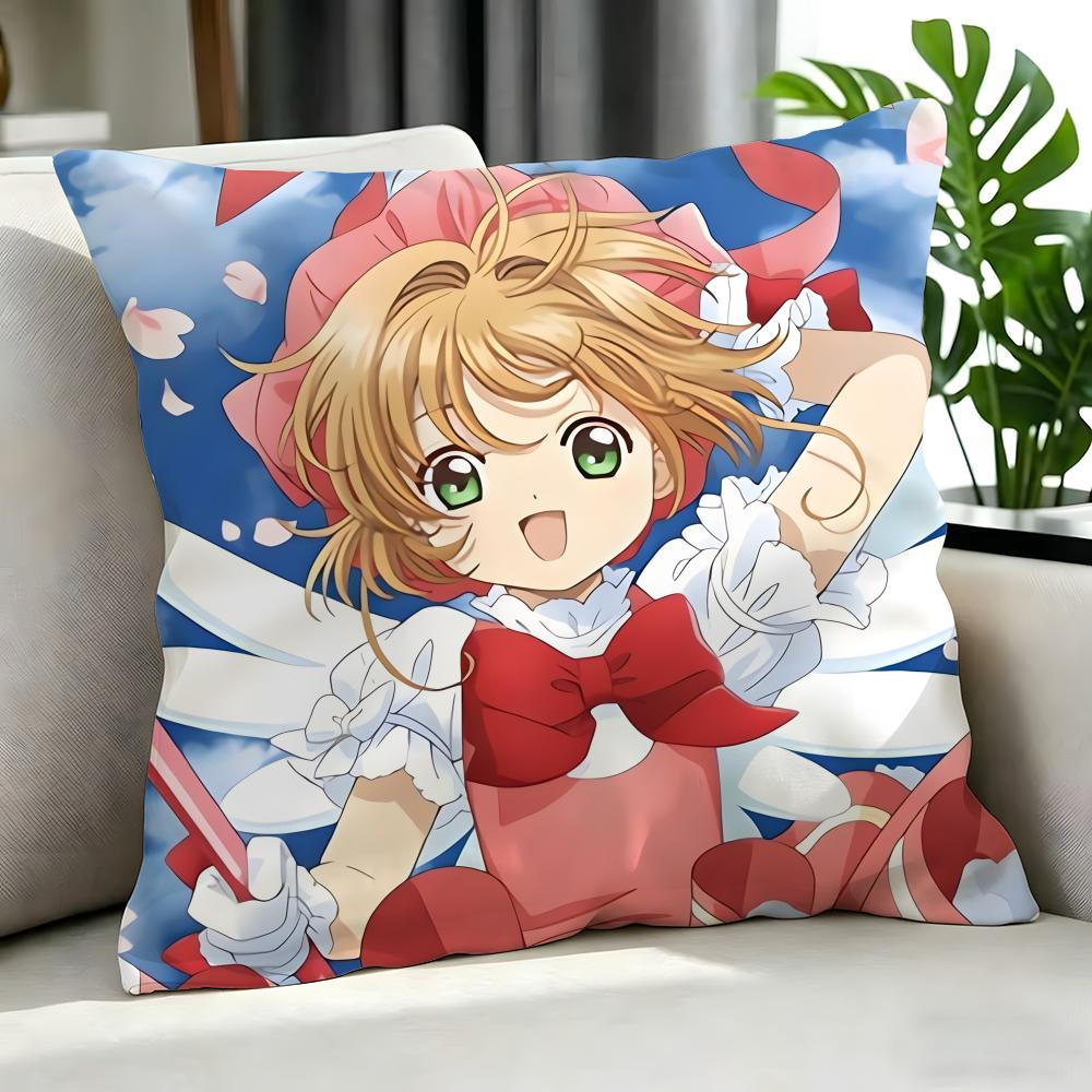 Anime Cardcaptor Sakura Cushion Cover Cushion Cover Set 4Pcs 50X50 45X45 40X40 Pillowcase Decorative Sofa Home Decor