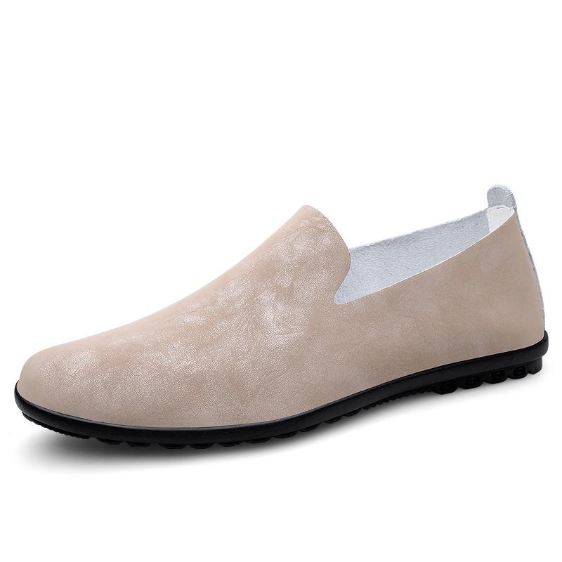 Bean Bean Men's Cowhide Slip-On Casual Leather Shoes