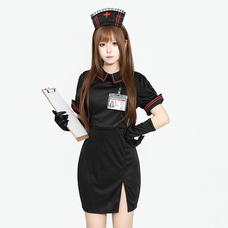 New Black Nurse Suit Anime Cosplay Costume