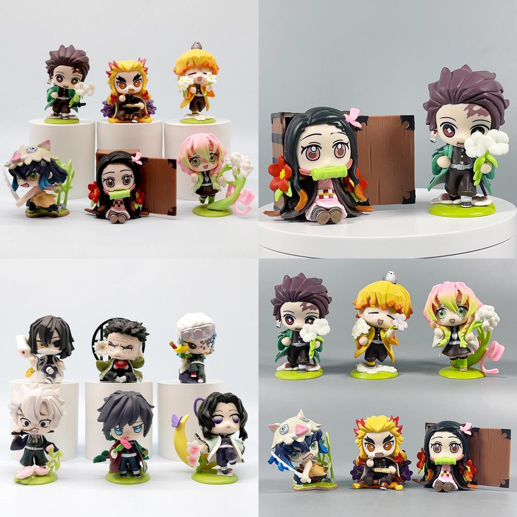 Adorable Demon Slayer Collectible Figurines Featuring Tanjiro Nezuko Zenitsu In 8.5cm Size