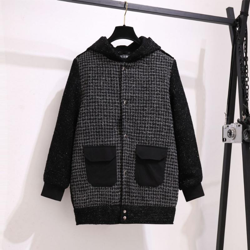 

Женская шерстяная куртка больших размеров, новая, на осень и зиму, свободного покроя, средней длины 5XL