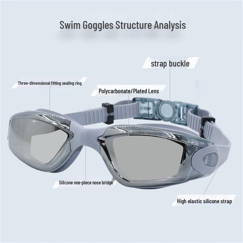 Anti-Fog HD Electroplated Swimming Goggles Set