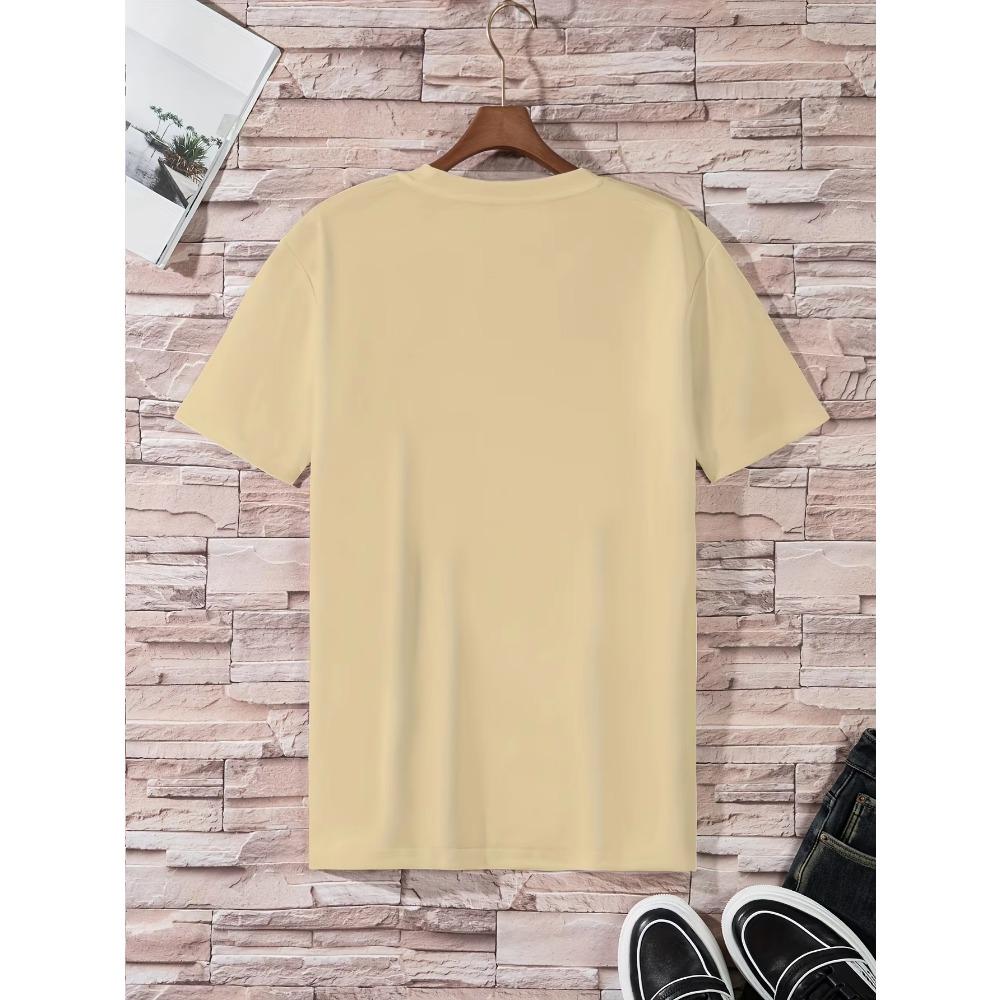 Print, Men's Graphic Design Crew Neck Novel T-shirt, Casual Comfy Tees Tshirts For Summer