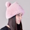Damski sweter ze sztucznych włosów na jesień i zimę Uszy pandy Śliczna czapka z norek przypominających włosy