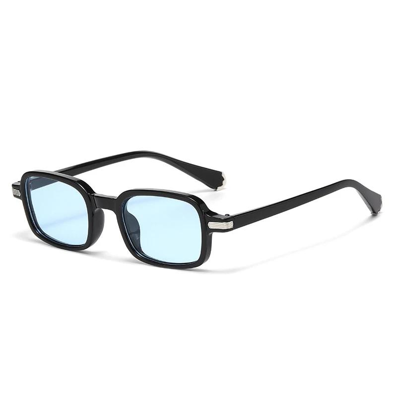  New Retro Rectangle Women Sunglasses Fashion Clear Ocean Gradient Lens Shades UV400 Men Trending Rivets Sun Glasses