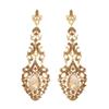 Vintage Water Drop Earrings For Women With Gold Finish For Evening Wear