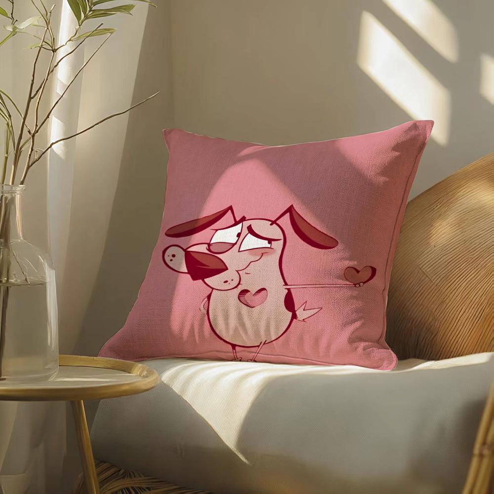 C-Couragesthecartoonc-Cowardlysdog Pillow Case Pillowcase, Double-Sided Printed, Sofa Cushion, Bedroom Headboard