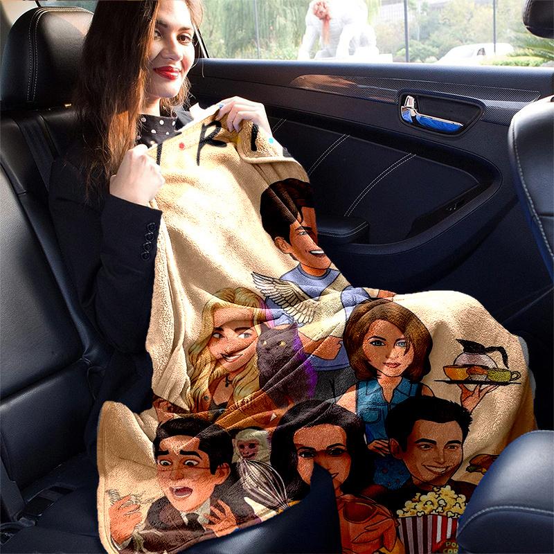 1pc s TV Show Characters Throw Blanket, Perfect for Couch, Bed .B037