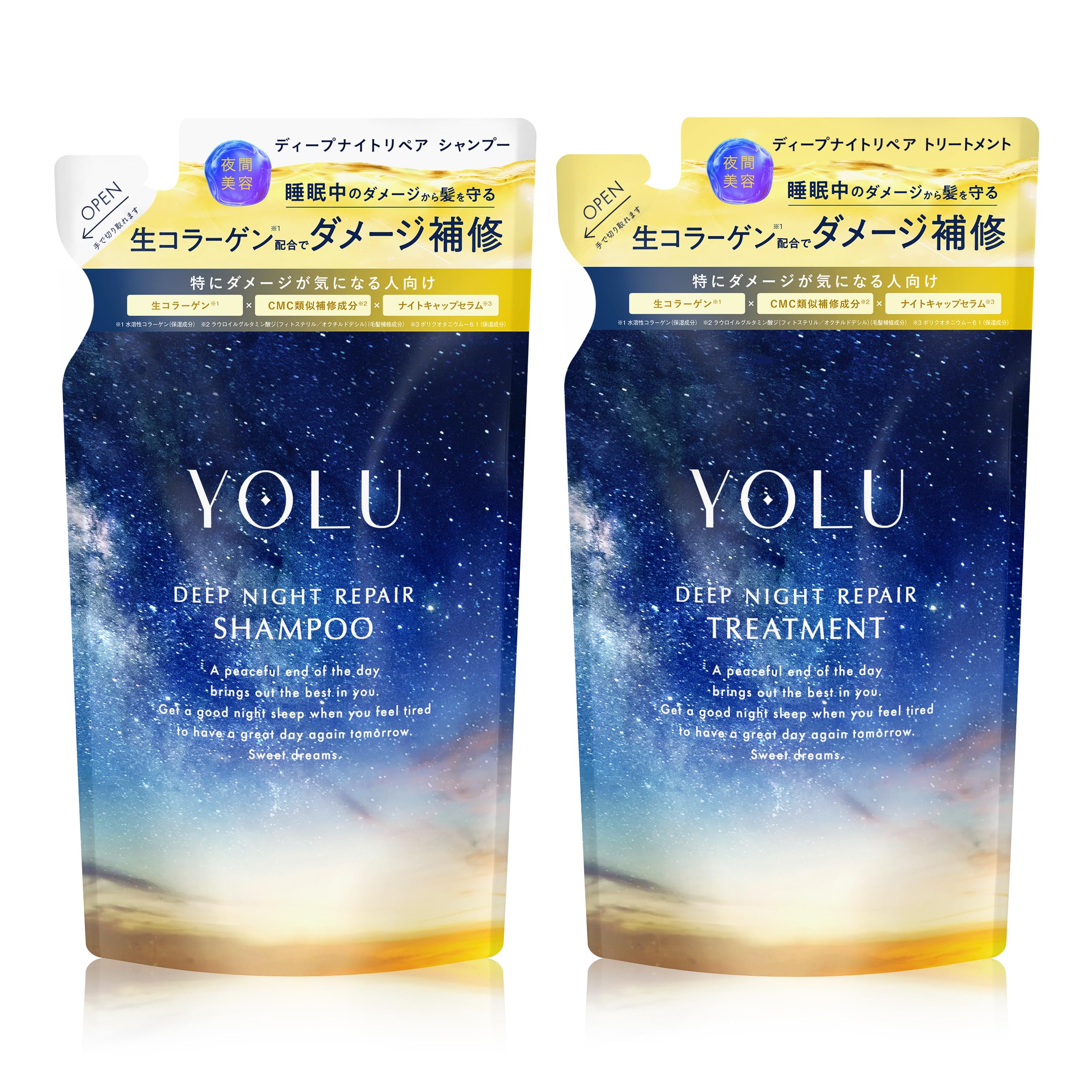 

[New Model] YOLU Shampoo and Treatment Set Refill Deep Night Repair