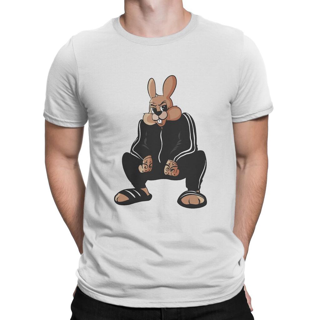 Rabbit Russian Cyka Blyat Mans TShirt Nu Pogodi Well Just You Wait Wolf Hare Cartoon Crewneck Tops Fabric T Shirt Humor