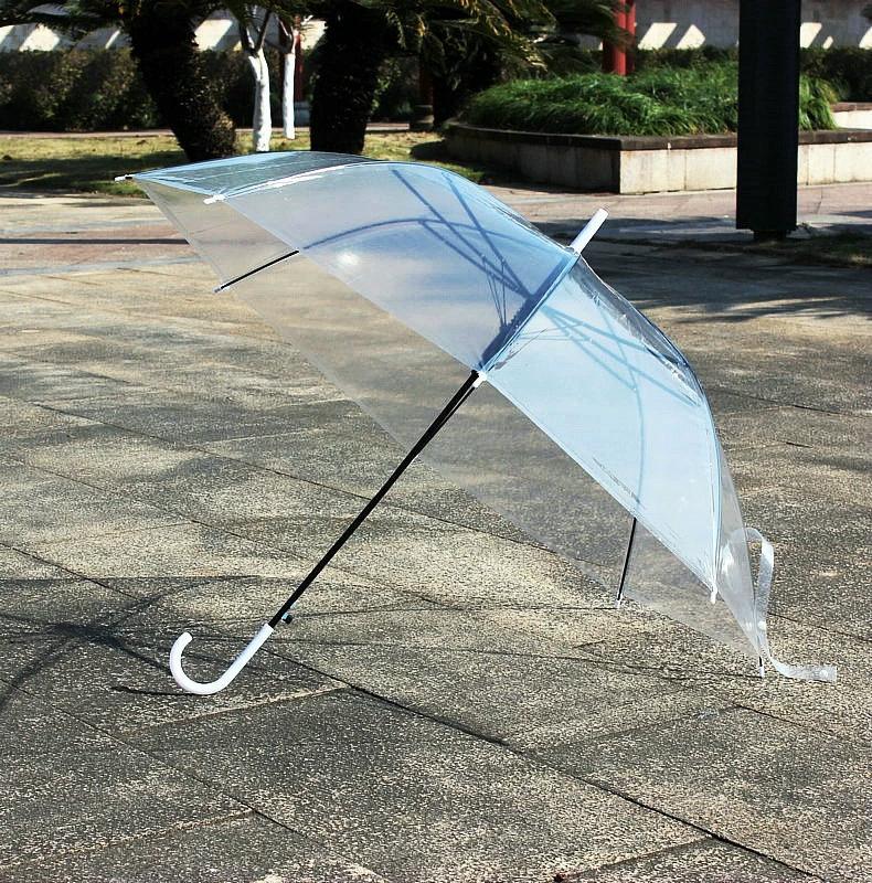 Paraguas Transparente para Mujer, Doble Uso para Sol y Lluvia, Resistente y Duradero, Manual, Resistente al Viento, Elegante, Diseño de Nicho, Mango Largo