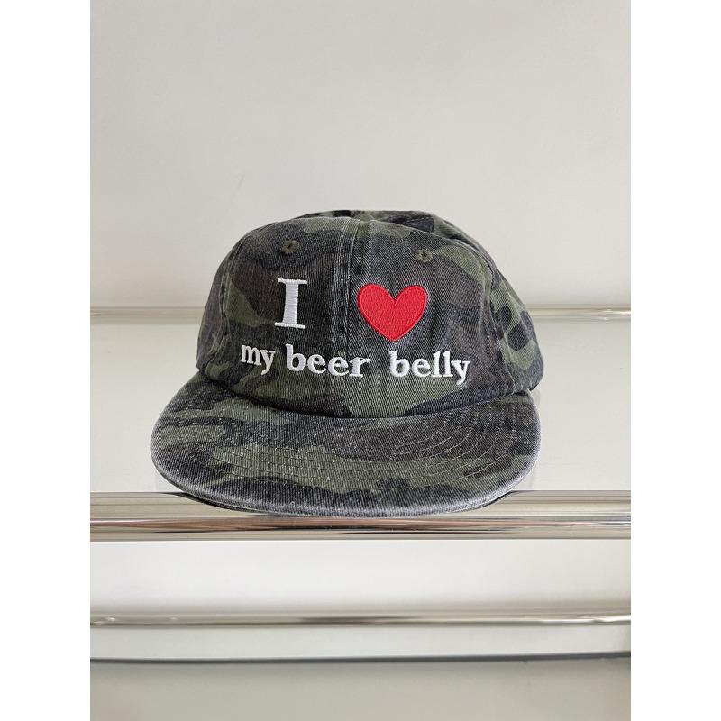 Leopard Print I Love Beer Belly Flat Brim Cap Female Retro Street Soft Top Cap Niche