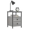 VidaXL Bedside Table Sonoma Grey 34x35.5x50 Cm Engineered Wood 826019