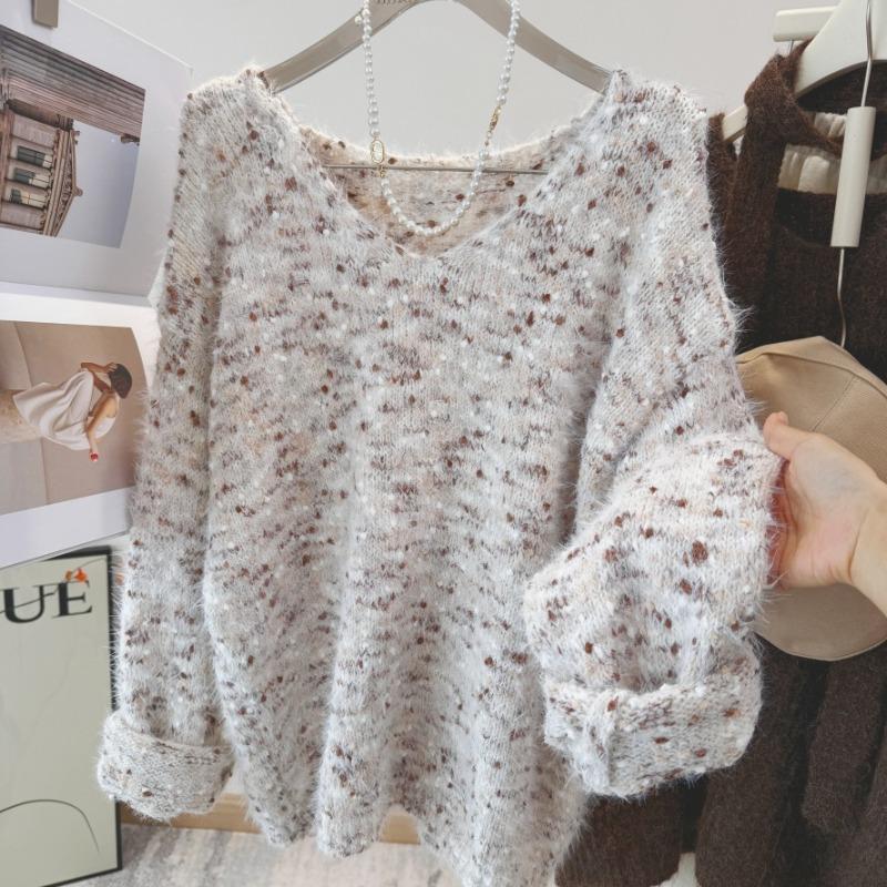 Women's Gentle, Colorful, Lazy Sweaters, Autumn and Winter, High-end Wear, Loose and Soft Knitted Tops