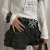 Y2k Cross Belt Bohemian Pu Waistbands Trendy Rivet Belt  Dress Decoration