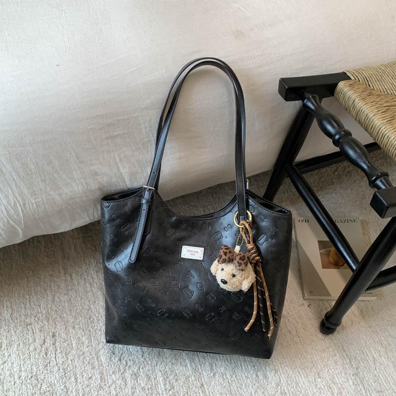 Simple retro Maillard brown bag women's 2025 new commuter large-capacity shoulder bag premium tote bag