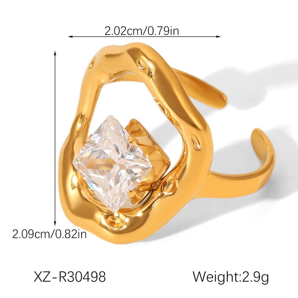 High-End Zircon Stainless Steel Ring Set for Women - Durable & Stylish Titanium Design