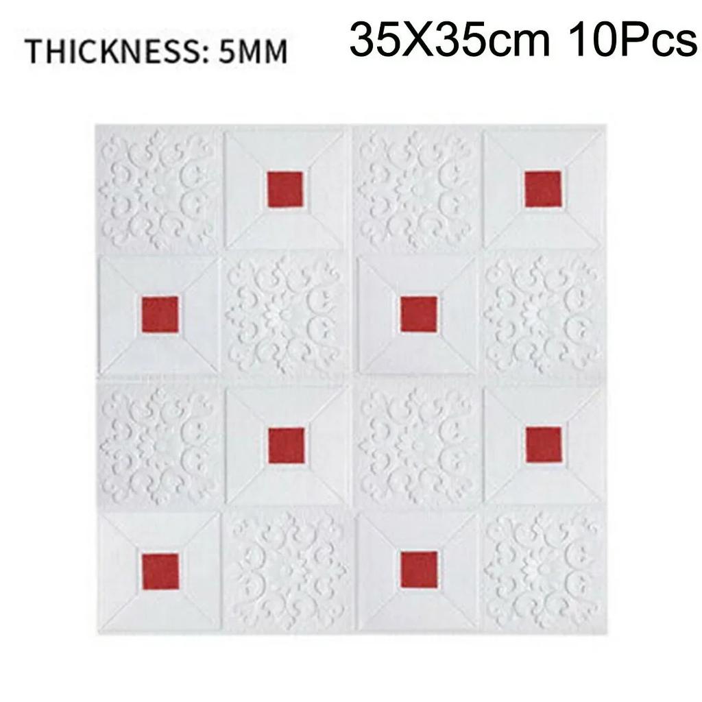 3D Wall Sticker Home Sound Insulated Waterproof 10 Pcs/Set 35*35cm Moist-proof PE Foam Self-adhesive High Quality