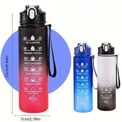 1 Stück, Motivierende Wasserflasche, Wasserflaschen, Sport-Wasserbecher, tragbare Trinkbecher, Sommer-Trinkgeschirr, für Outdoor-Camping,