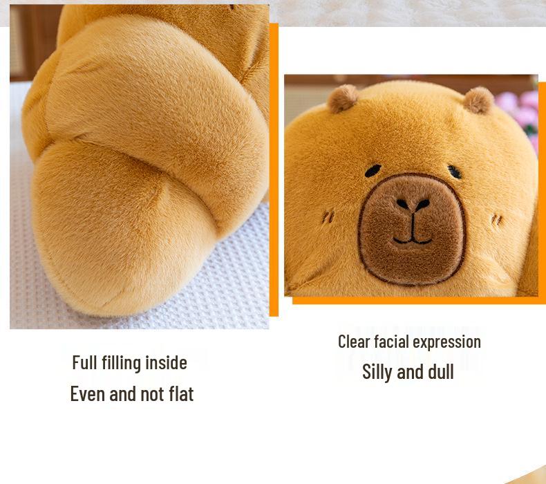 Perna de pluș Capibara la modă, serie croissant