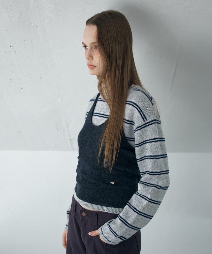 AHWE Halter Knit Vest_Charcoal