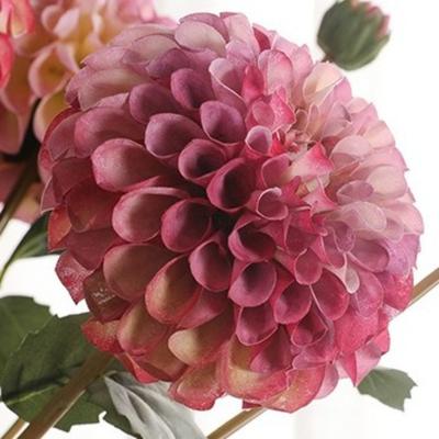 Ramo de Crisântemos Artificiais de 80 cm Toque Real Arte Floral Simulação Flores Dálias Feito à Mão 2 Cabeças Flores Falsas de Seda