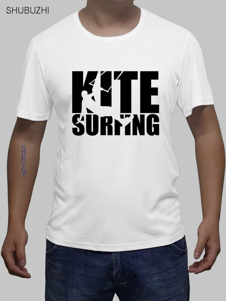 Kitesurf Mens TShirt Creation Black Tops Males Cotton Luxury Surfs T Shirt Adult 4XL 5xl Euro Size Sbz4192