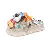 Popular cute dog repair platform slippers women wear seaside beach shoes spring 2025 new canvas stepping on shit half