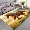 Single Galloping Brown Horse Sunset Meadow Print Area Rug Wildlife Animal Non‑Slip Rectangular Floor Mat Horse Lover Bedroom Home Decor Rug